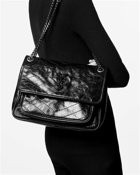 ysl niki medium in crinkled vintage leather|saint laurent niki bags.